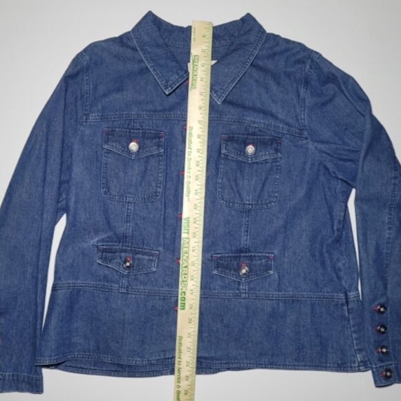 Christopher & Banks Womens Blue Denim Button Up 4 Pocket Jacket Size XL - Picture 8 of 13